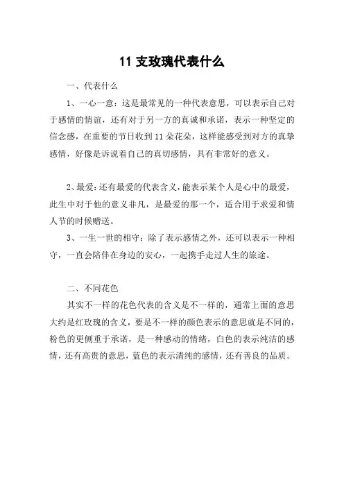 11支玫瑰代表什么