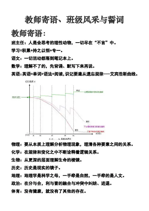教师寄语、班级风采与誓词