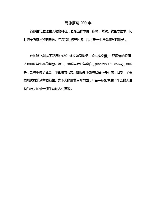 肖像描写200字