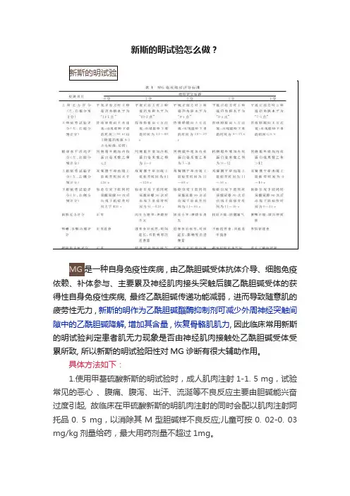 新斯的明试验怎么做？