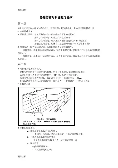 最新船体结构与制图复习提纲