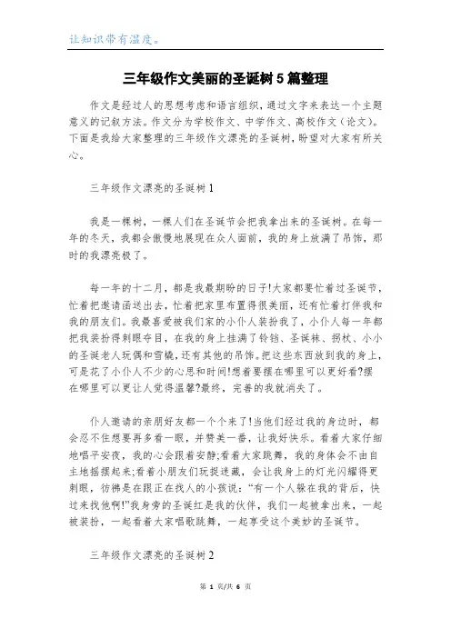 三年级作文美丽的圣诞树5篇整理