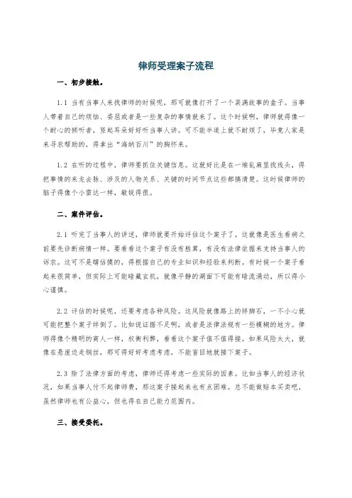 律师受理案子流程