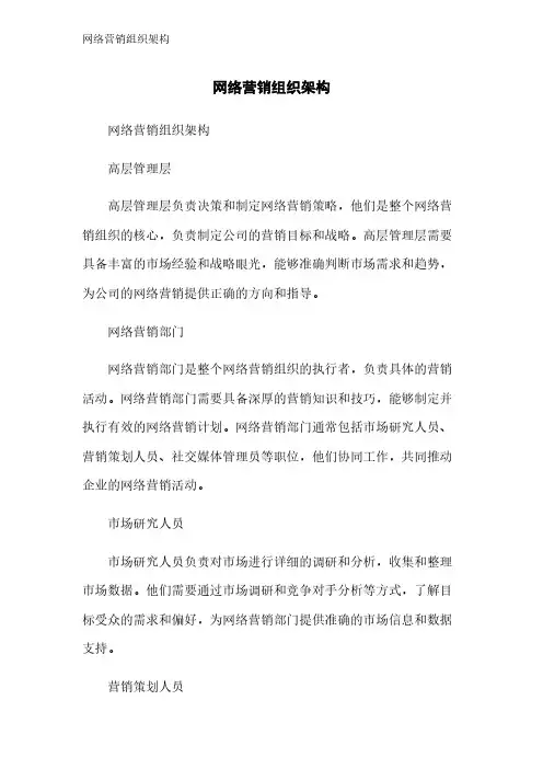 网络营销组织架构