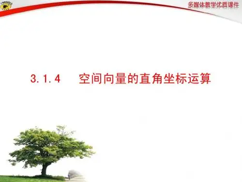 3.1.4  空间向量的直角坐标运算