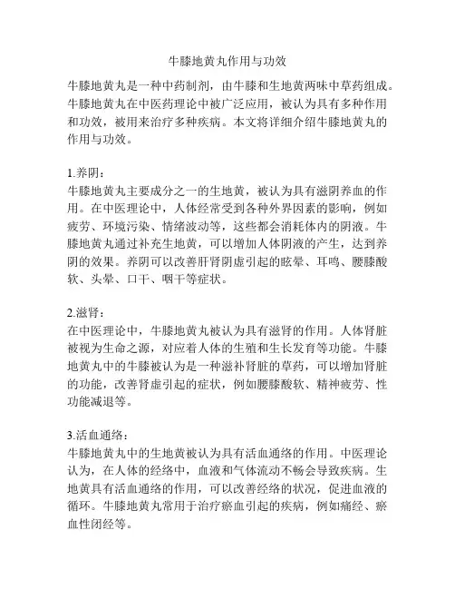 牛膝地黄丸作用与功效