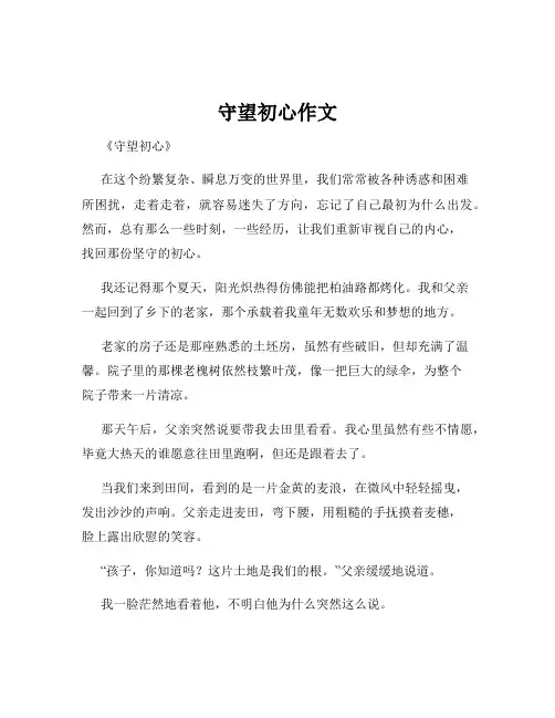 守望初心作文