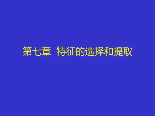 模式识别特征的选择和提取