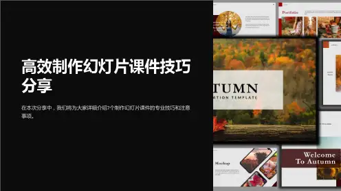 《高效制作幻灯片课件技巧分享》