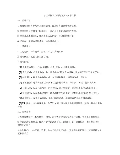 水上乐园活动策划方案ppt怎么做