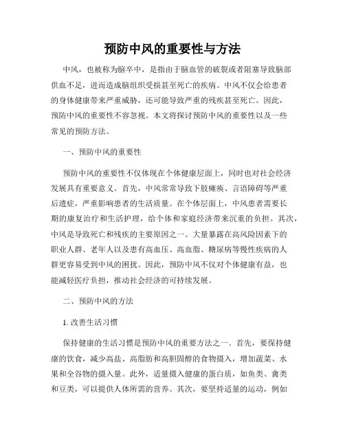 预防中风的重要性与方法