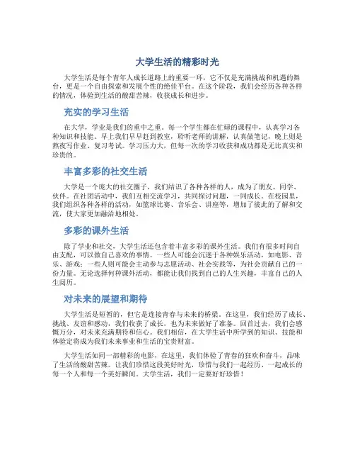 大学的生活情况怎么写