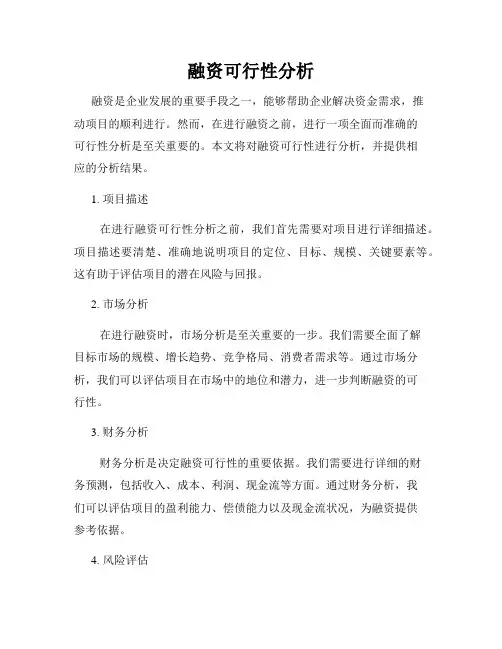 融资可行性分析