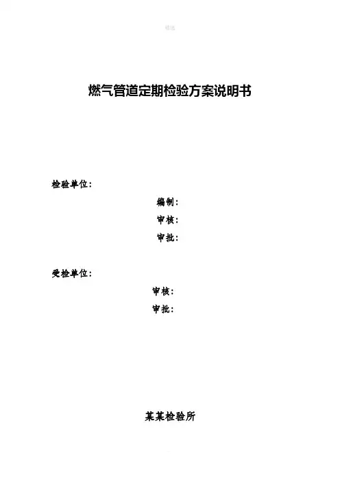 燃气管道定期检验方案说明书