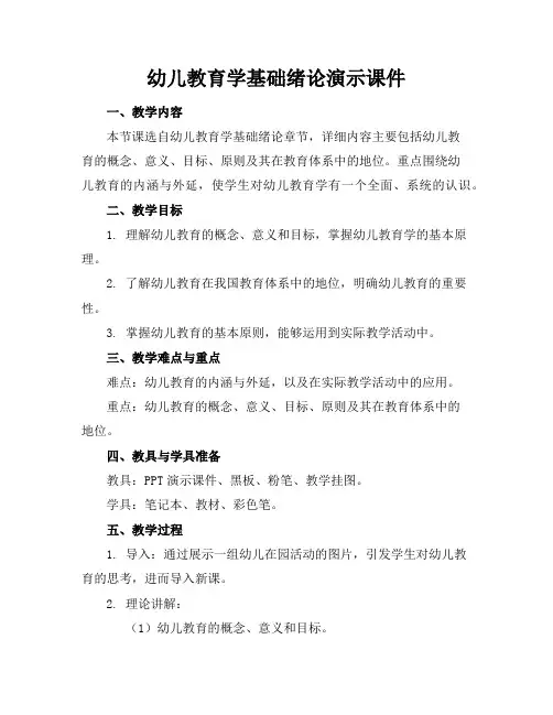 幼儿教育学基础绪论演示课件