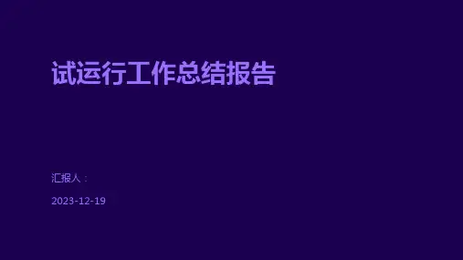 试运行工作总结报告