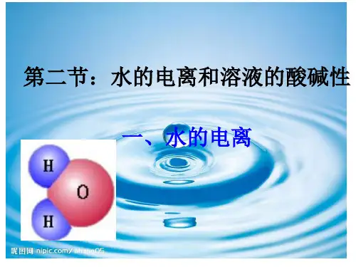 人教版高二化学选修四第二节水的电离和溶液的酸碱性PPT(29页)