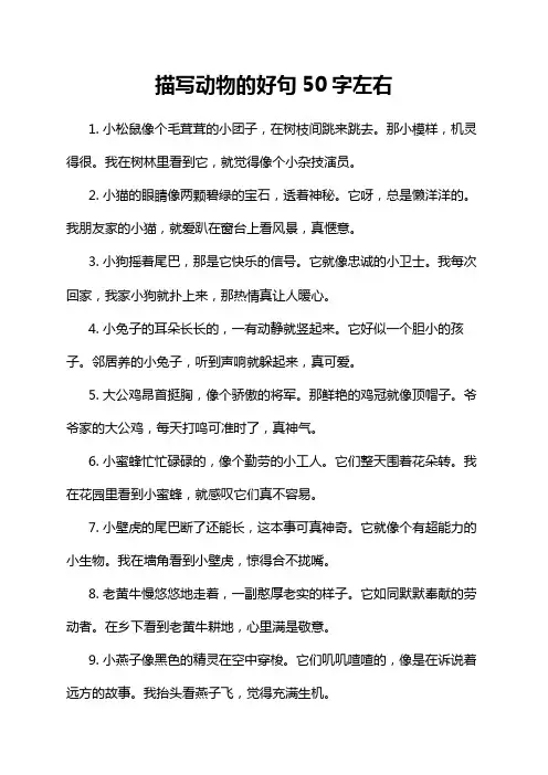 描写动物的好句50字左右