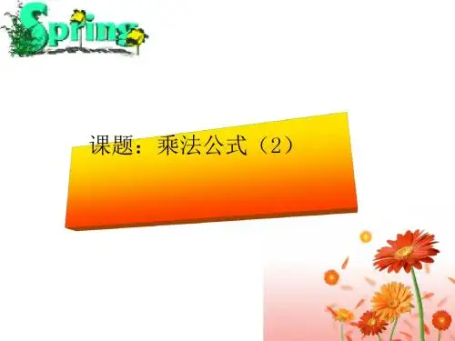 乘法公式(2)全面版