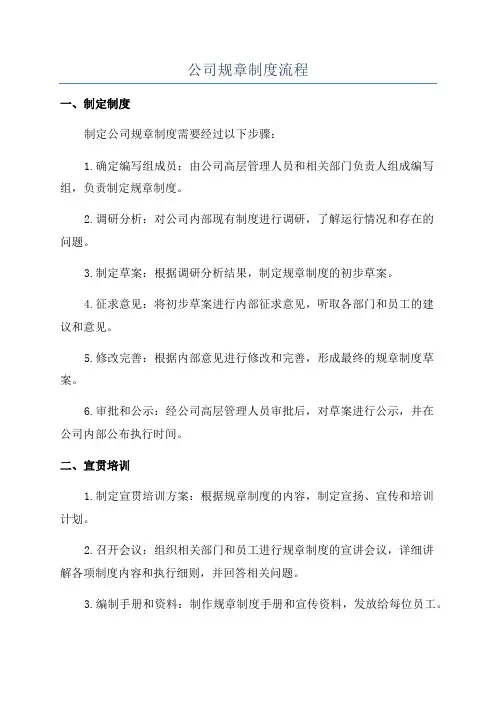 公司规章制度流程
