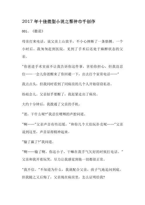 十佳微型小说