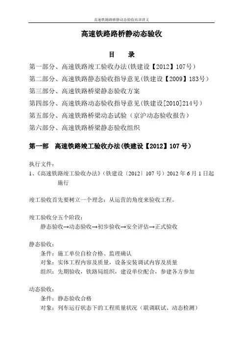 高速铁路路桥静动态验收培训讲义_