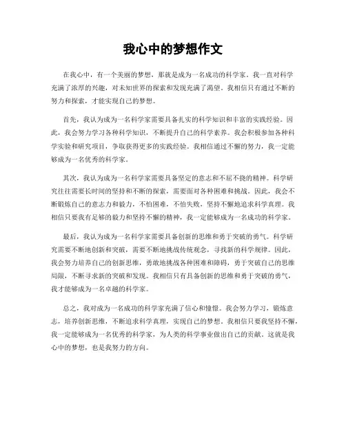 我心中的梦想作文