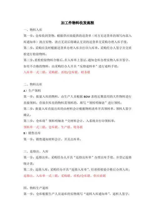 加工件--物料收发流程