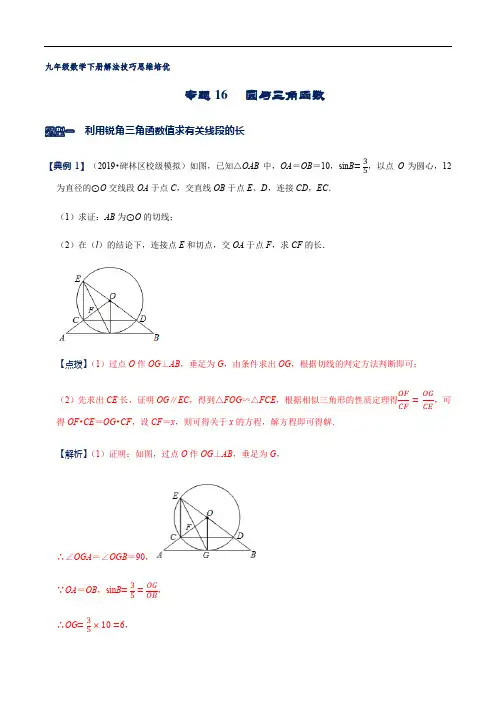 圆与三角函数(解析版)