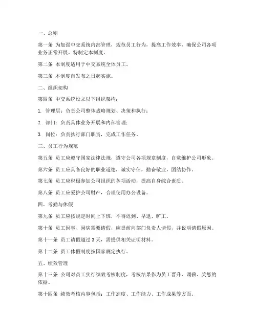 中交系统管理制度模板文件