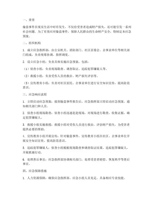 对偷盗的应急预案
