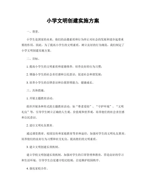 小学文明创建实施方案