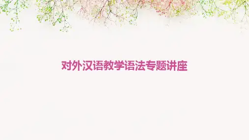 对外汉语教学语法专题讲座