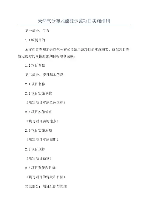 天然气分布式能源示范项目实施细则