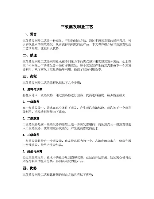 三效蒸发制盐工艺