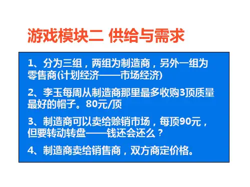 SIYB创业培训游戏模块2 教案PPT课件