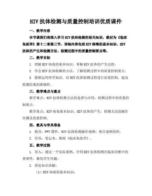 HIV抗体检测与质量控制培训优质课件