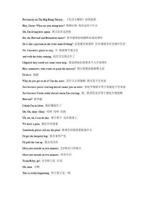 生活大爆炸--第10季第11集-美剧-字幕-对白-台词-中英文对照-看电影学英语-打印-word版