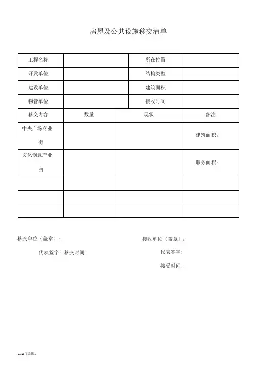 物业移交表格(全套)