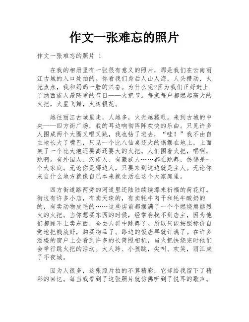 作文一张难忘的照片