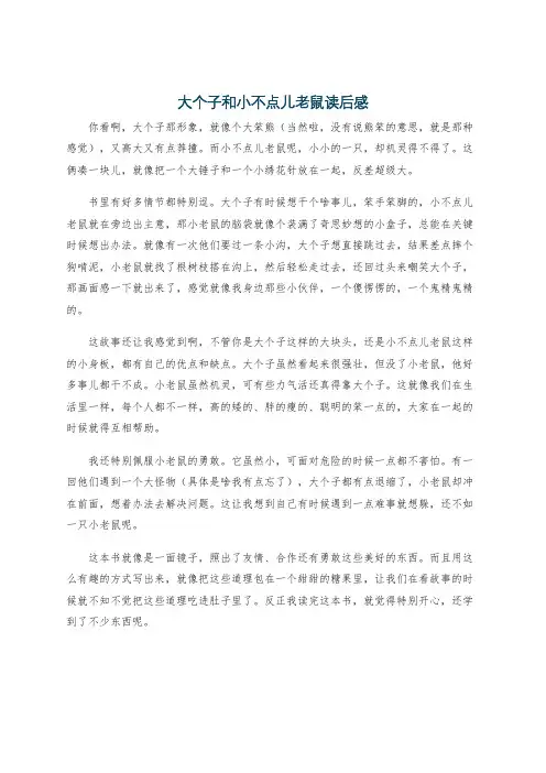 大个子和小不点儿老鼠读后感
