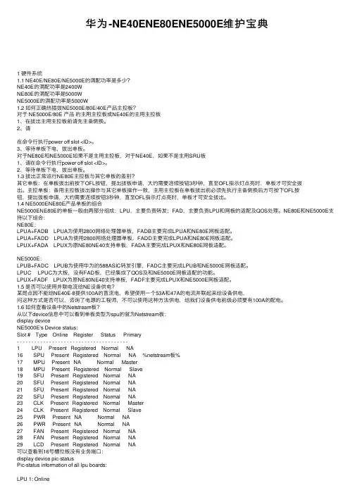 华为-NE40ENE80ENE5000E维护宝典