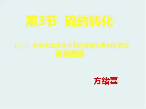 硫的转化PPT课件8(说课) 鲁科版