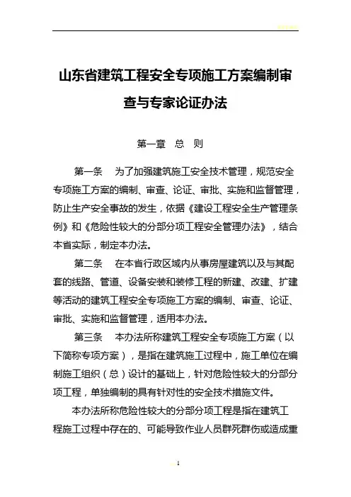 山东省建筑工程安全专项施工方案编制审查与专家论证办法 (3)
