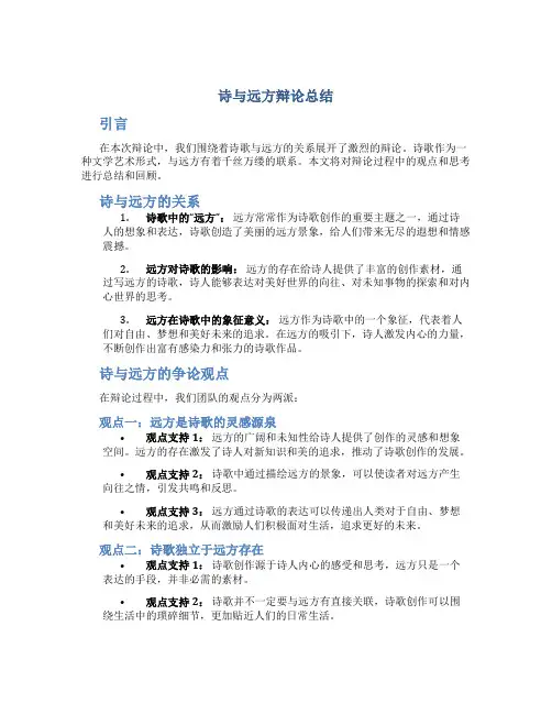诗与远方辩论总结 (2)