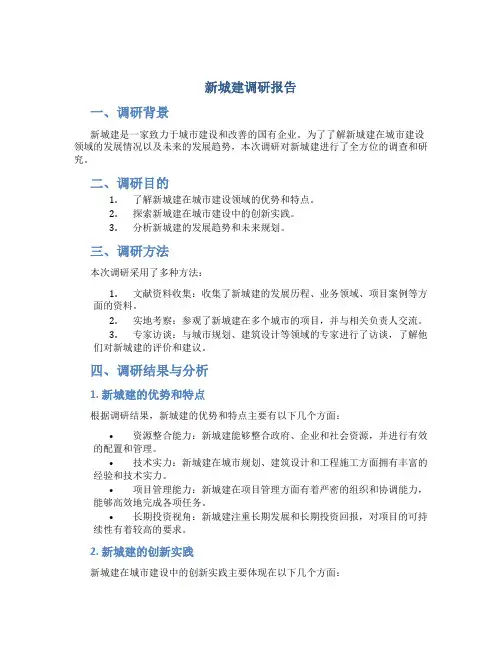 新城建调研报告