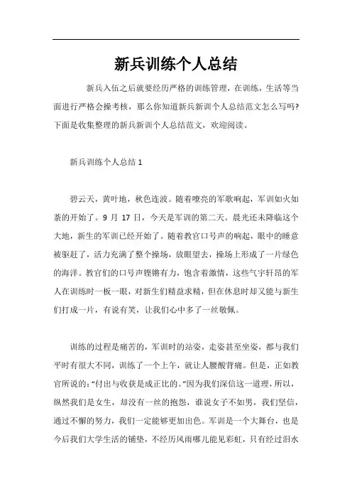 新兵训练个人总结