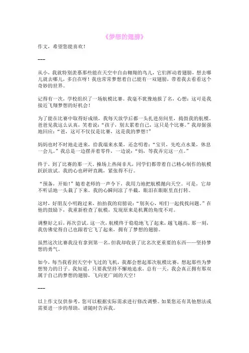 《梦想的翅膀》