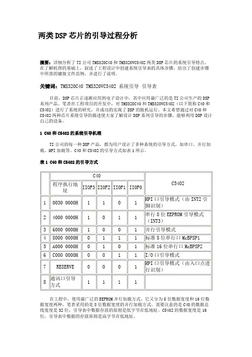 两类DSP芯片的引导过程分析(精)