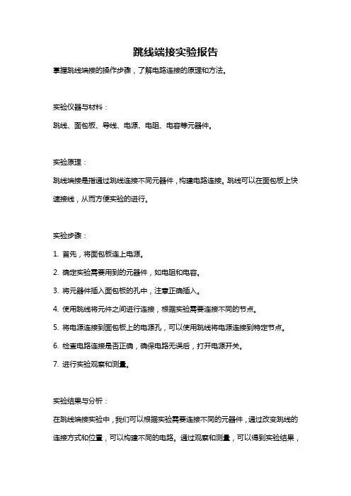 跳线端接实验报告